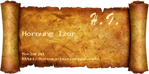 Hornung Izor névjegykártya